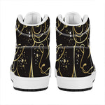 Gold And Black Aries Sign Print High Top Leather Sneakers