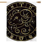 Gold And Black Aries Sign Print House Flag