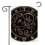 Gold And Black Aries Sign Print House Flag