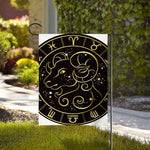 Gold And Black Aries Sign Print House Flag