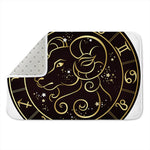 Gold And Black Aries Sign Print Indoor Door Mat