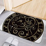 Gold And Black Aries Sign Print Indoor Door Mat