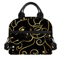 Gold And Black Aries Sign Print Insulated Lunch Bag