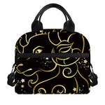 Gold And Black Aries Sign Print Insulated Lunch Bag