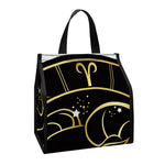 Gold And Black Aries Sign Print Insulated Lunch Tote