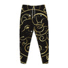 Gold And Black Aries Sign Print Jogger Pants