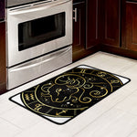 Gold And Black Aries Sign Print Kitchen Mat