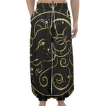 Gold And Black Aries Sign Print Lantern Pants