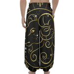 Gold And Black Aries Sign Print Lantern Pants