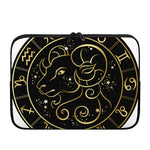 Gold And Black Aries Sign Print Laptop Sleeve