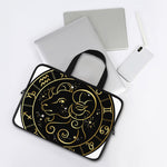 Gold And Black Aries Sign Print Laptop Sleeve With Handle