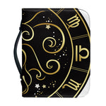 Gold And Black Aries Sign Print Leather Bible Cover