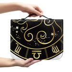 Gold And Black Aries Sign Print Leather Bible Cover