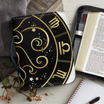 Gold And Black Aries Sign Print Leather Bible Cover