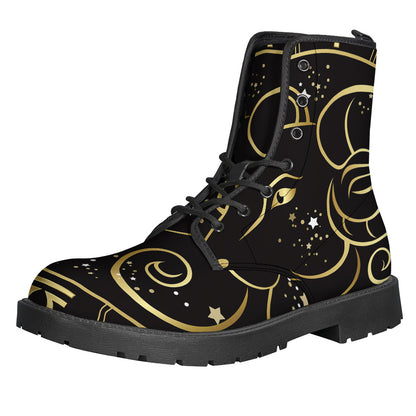 Gold And Black Aries Sign Print Backpack