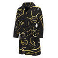 Gold And Black Aries Sign Print Men's Bathrobe