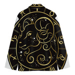 Gold And Black Aries Sign Print Men's Blazer