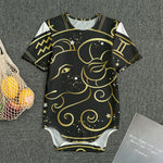 Gold And Black Aries Sign Print Men's Bodysuit