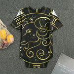 Gold And Black Aries Sign Print Men's Bodysuit