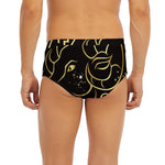 Gold And Black Aries Sign Print Men's Briefs