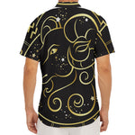 Gold And Black Aries Sign Print Men's Deep V-Neck Shirt