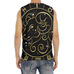 Gold And Black Aries Sign Print Men's Fitness Tank Top