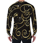 Gold And Black Aries Sign Print Men's Long Sleeve T-Shirt