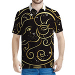 Gold And Black Aries Sign Print Men's Polo Shirt