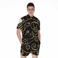 Gold And Black Aries Sign Print Men's Romper
