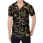 Gold And Black Aries Sign Print Men's Shirt
