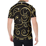 Gold And Black Aries Sign Print Men's Shirt