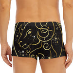 Gold And Black Aries Sign Print Men's Short Boxer Briefs