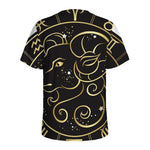 Gold And Black Aries Sign Print Men's Sports T-Shirt