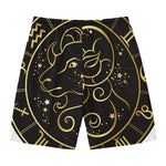 Gold And Black Aries Sign Print Men's Swim Trunks