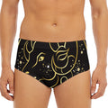 Gold And Black Aries Sign Print Men's Triangle Swim Briefs