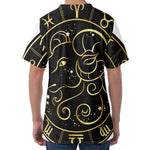 Gold And Black Aries Sign Print Men's Velvet T-Shirt