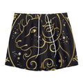 Gold And Black Aries Sign Print Mesh Shorts