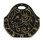 Gold And Black Aries Sign Print Neoprene Lunch Bag