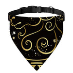 Gold And Black Aries Sign Print Over The Collar Dog Bandana