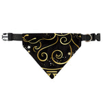 Gold And Black Aries Sign Print Over The Collar Dog Bandana