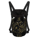 Gold And Black Aries Sign Print Pet Carrier Backpack