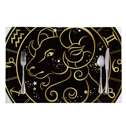 Gold And Black Aries Sign Print Placemat