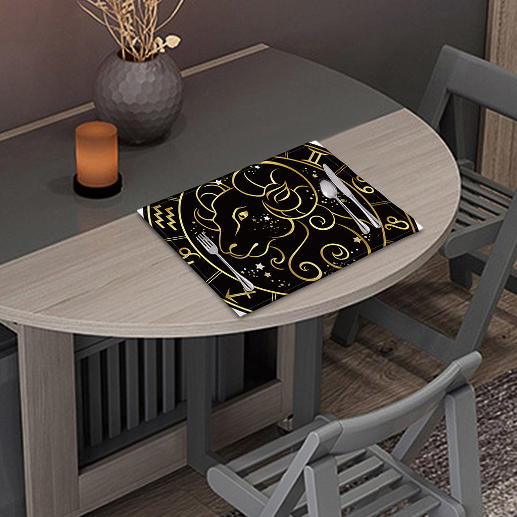 Gold And Black Aries Sign Print Placemat