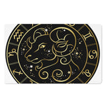 Gold And Black Aries Sign Print Polyester Doormat