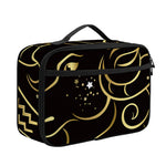 Gold And Black Aries Sign Print Portable Lunch Bag