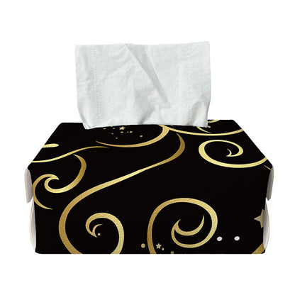 Gold And Black Aries Sign Print Rectangle Tissue Box Cover