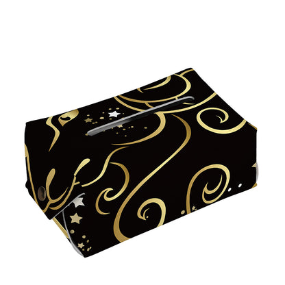 Gold And Black Aries Sign Print Rectangle Tissue Box Cover