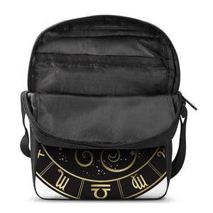 Gold And Black Aries Sign Print Rectangular Crossbody Bag