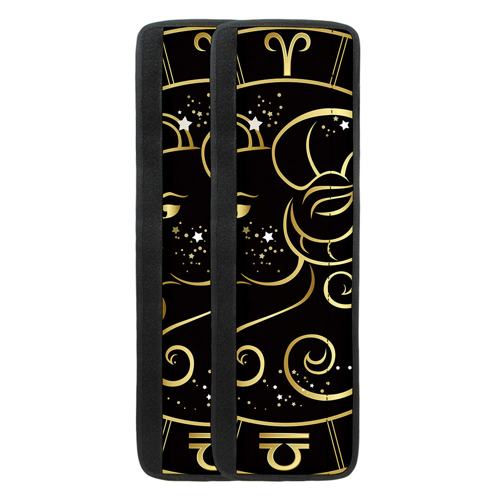 Gold And Black Aries Sign Print Refrigerator Handle Covers