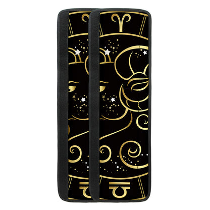 Gold And Black Aries Sign Print Refrigerator Handle Covers